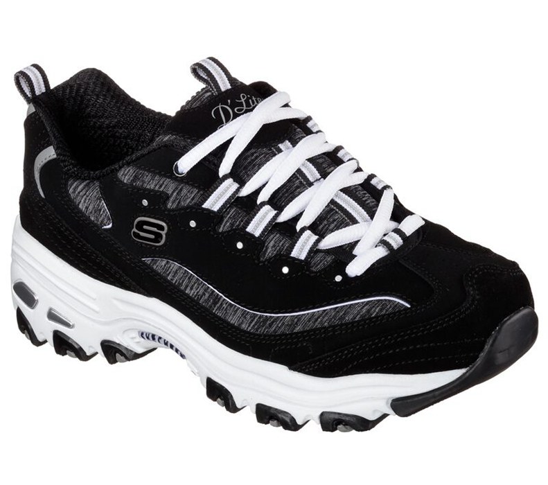 Skechers Dam Svarta/Vita Sneakers - D'lites - Me Time - Sverige (RQILB-3247)